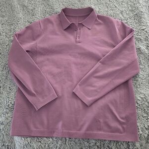 Lululemon Lightweight Knit L/S Polo in Velvet Dust